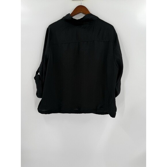 Torrid Black Jacket Full Zip With Pockets Roll Tab Sleeves Size 2X - Picture 2 of 9